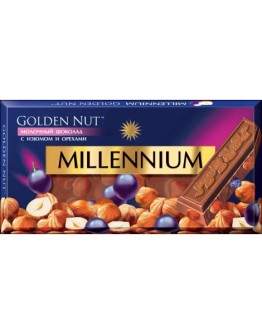 Millennium GOLDEN NUT piena šokolāde ar lazdu riekstiem un rozīnēm 100 g